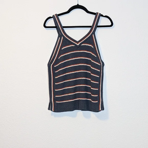 NWT Madewell Striped Blue Orange Knit Tank - Picture 3 of 9
